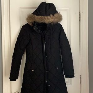 Black Puffer Extra-Long Winter Jacket
